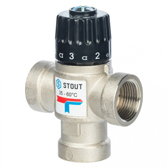 Stout Термостатический смесительный клапан 3/4" ВР 35-60°С KV 1,6 м3/ч