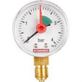 RIM-0008-630408 ROMMER Манометр радиальный с указателем предела. Корпус Dn 63 мм 1/4 , 0...4 бар, кл.2.5