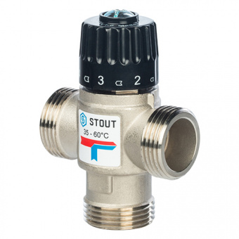 Stout Термостатический смесительный клапан 1" НР 35-60°С KV 1,6 м3/ч