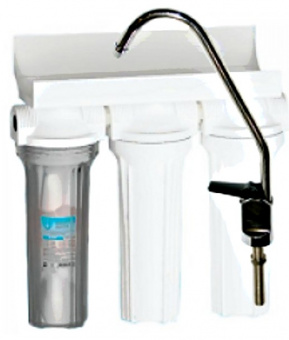 Фильтр Aquatech 3 ступени (прозр, механ, уголь, умягчение)